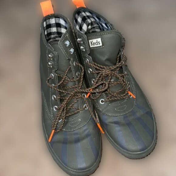 Keds Shoes - KEDS Women's Scout Splash Olive Green lace-up Hi top Sneakers | Olive Green